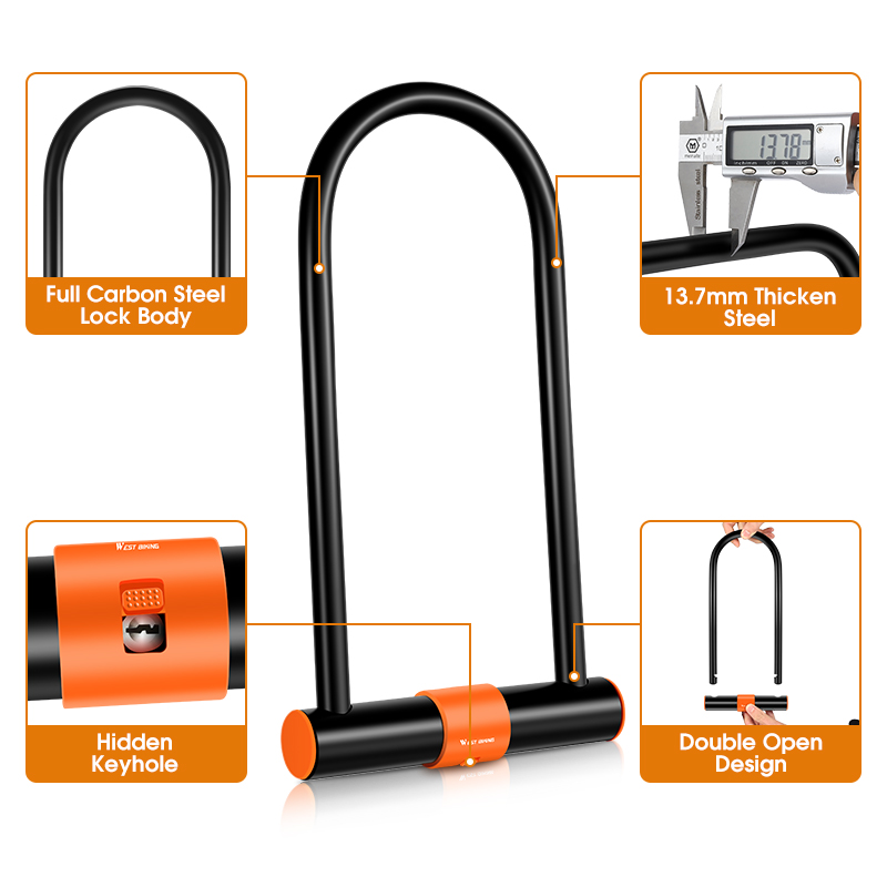 WEST BIKING Double Opening U B - огляд і ціна U Lock Heavy Duty